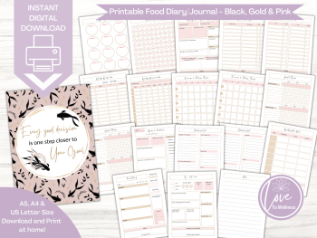 Every Good Decision Is One Step Closer To Your Goal 12 week Personalised Food Diary - DIGITAL DOWNLOAD
