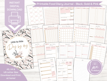 Little by Little Day by Day 12 week Personalised Food Diary - DIGITAL DOWNLOAD