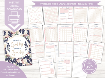 Today is a Good Day 12 week Personalised Food Diary - DIGITAL DOWNLOAD