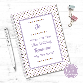 When You Feel Like Quitting Remember Why You Started (Lilac) - Personalised Food Diary