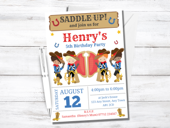 Cowboys Personalised Birthday Invitations from £4.45