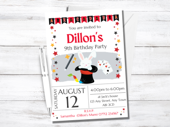 Magic Show Personalised Birthday Invitations from £4.45