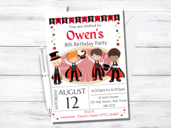 Magicians Magic Show Personalised Birthday Invitations from £4.45