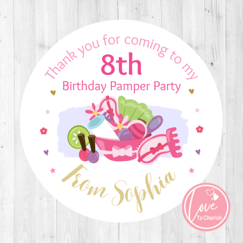 Pamper Party / Spa Day Personalised Birthday Stickers