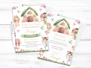 Fairy Garden Personalised Girl's Birthday Party Invitations and Thank You Cards from £4.45