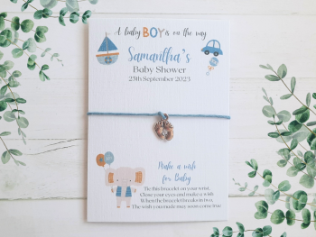 A baby Boy is on the way - Wishing Bracelet for Baby Shower