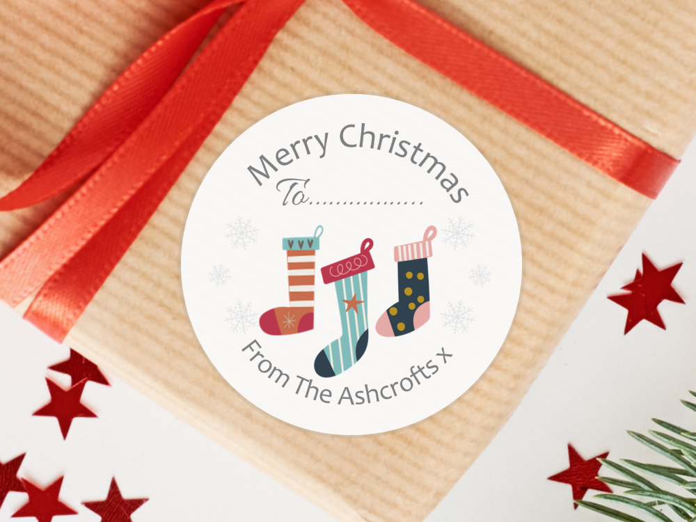 Christmas Stockings Personalised Christmas Stickers