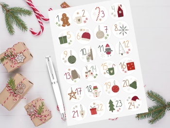 Gingerbread  Boho Advent Christmas Stickers