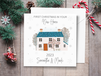 First Christmas In Your New Home - Cottage - Personalised Christmas Card