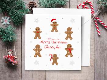 Gingerbread Boys & Girls Personalised Christmas Card