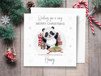 Panda Personalised Christmas Card