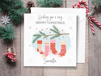 Stockings Personalised Christmas Card