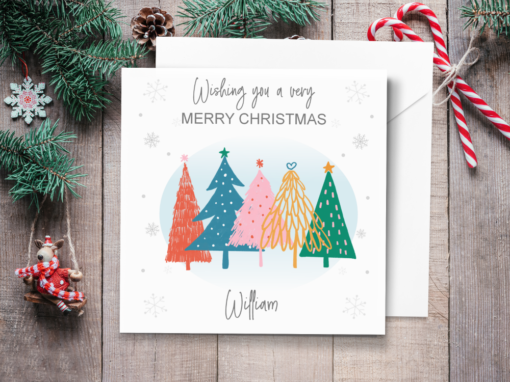 Trees Personalised Christmas Card