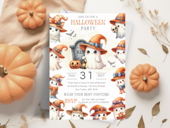Ghosts Halloween Party Invitations from £4.45