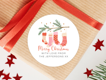 Hanging Stockings Personalised Christmas Stickers