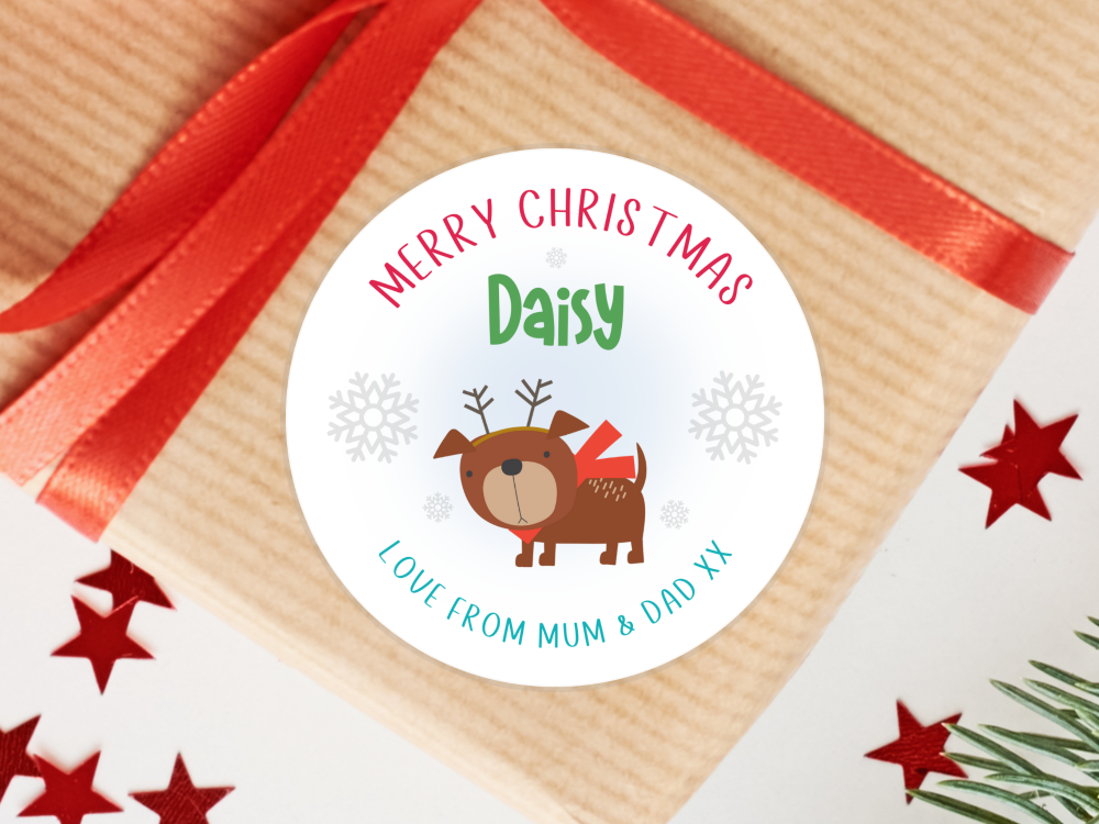 French Bulldog Personalised Christmas Stickers