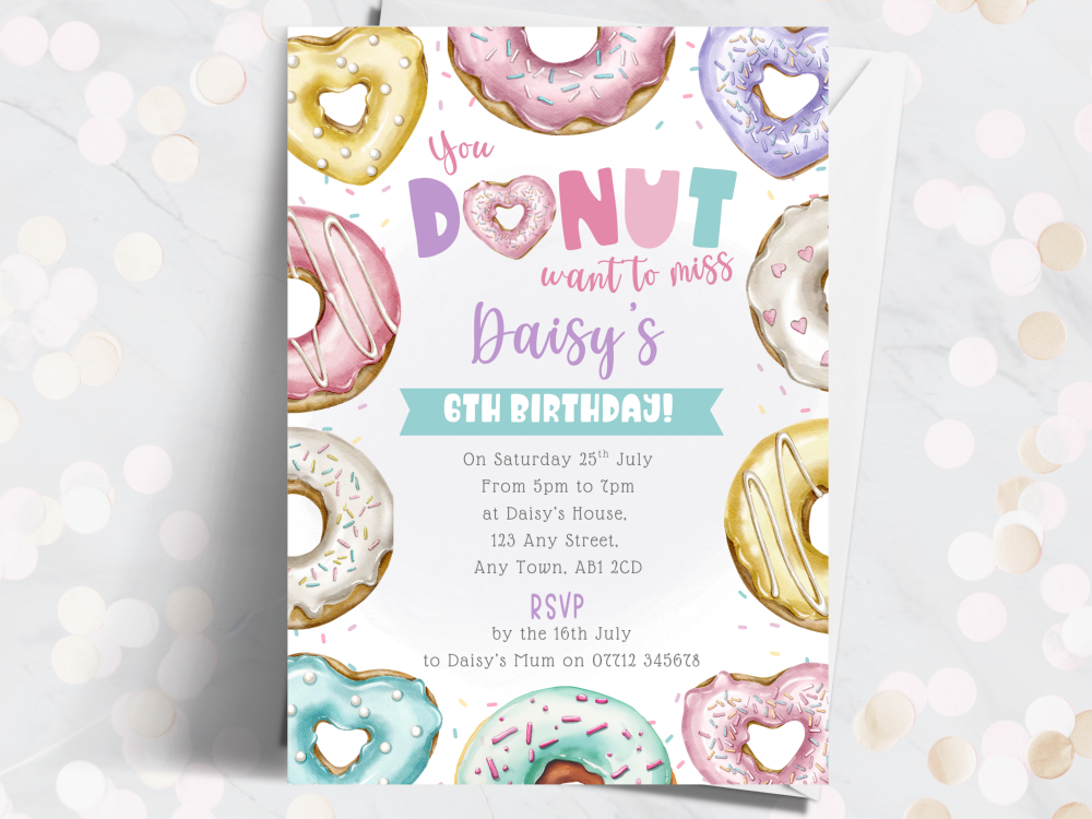 Donuts Party - Heart Shaped You Donut Want To Miss Personalised Birthday In