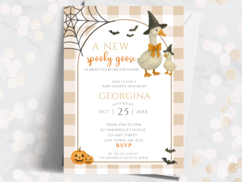 Halloween Silly Goose Baby Shower Personalised Invitations from £4.45