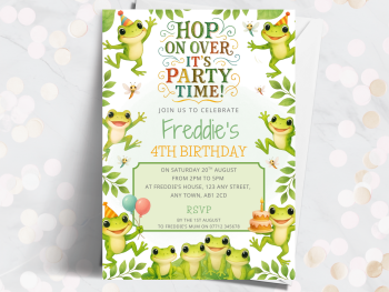 Party Frogs Personalised Birthday Invitations from £4.45