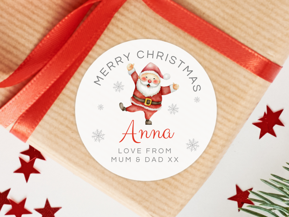 Santa Personalised Christmas Stickers