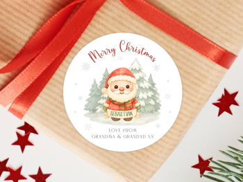 Santa Claus Character Personalised Christmas Stickers