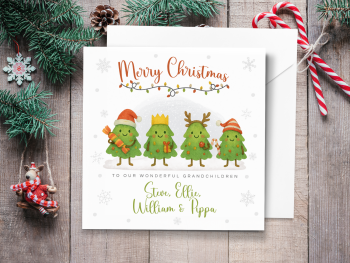 Christmas Trees Personalised Children's Christmas Card