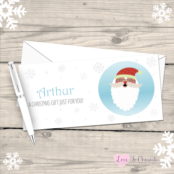Santa Claus Personalised Christmas Money / Gift Wallet
