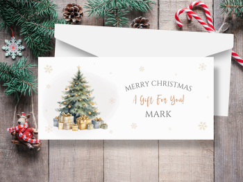 Gold Christmas Tree Personalised Money / Gift Wallet