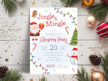 Jingle & Mingle Christmas Party InvitationsDIGITAL or PRINTED