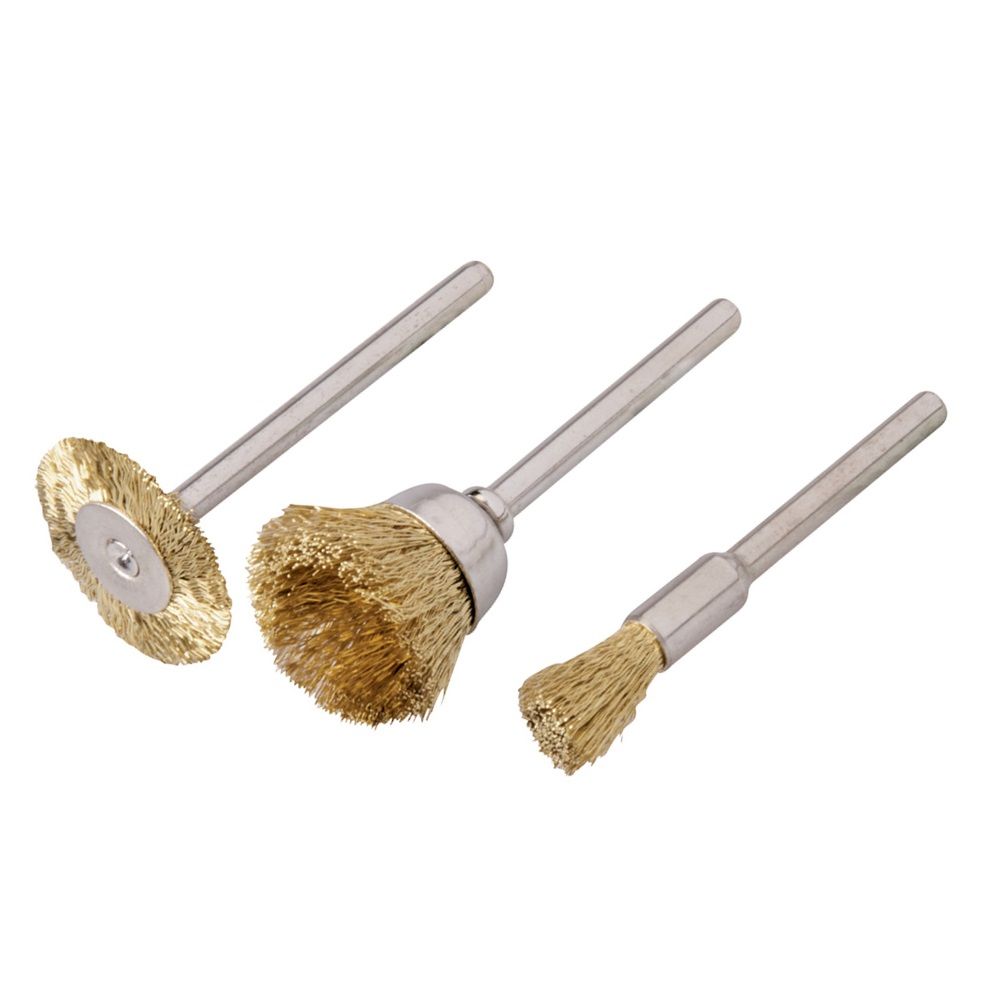 3 Pce Brass Mini Wire Brush Set