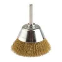 <!-- 020 -->Brass Wire Cup Brush 40mm with 6mm Arbor