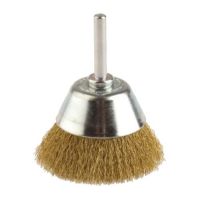 <!-- 025 -->Brass Wire Cup Brush 50mm with 6mm Arbor