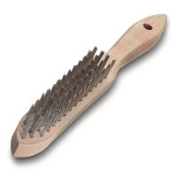 <!-- 020 -->Steel Wire Brush 4 Row with Hardwood Handle