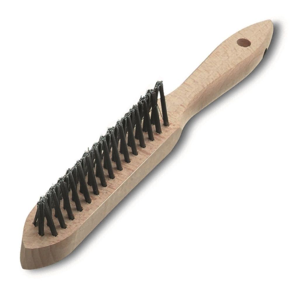 <!-- 050 -->Steel Wire Brush with 3 Row V Shaped Fill