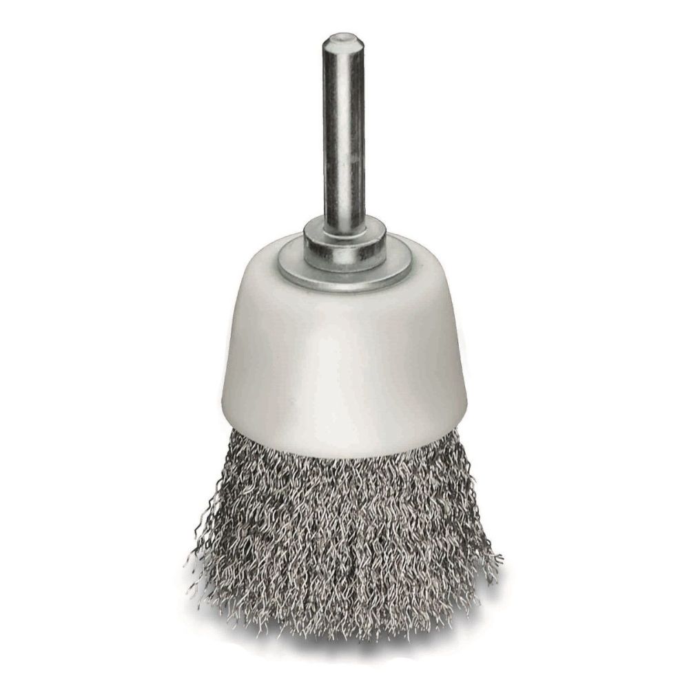 Stainless Steel Wire Cup Brush 50mm with 6mm Arbor - Wire Brushes from www.