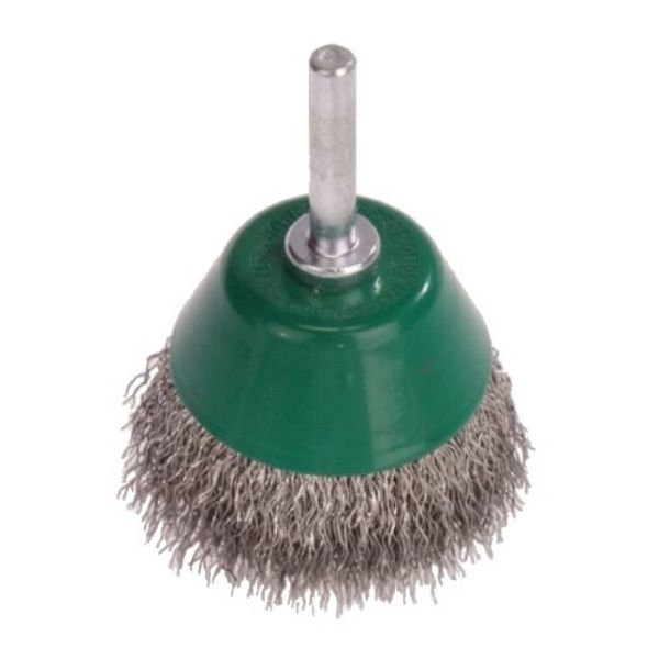 <!-- 020 -->Stainless Steel Wire Cup Brush 60mm with 6mm Arbor