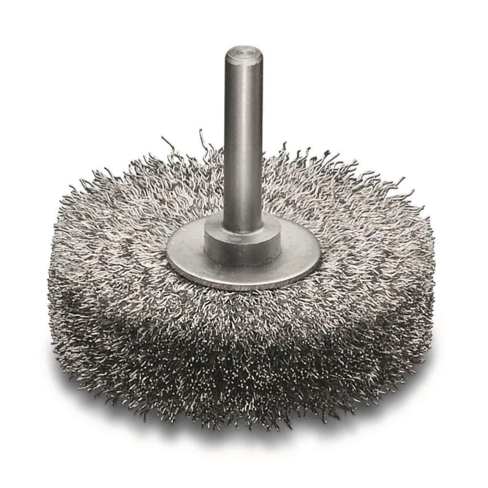 Weiler Trulock Narrow Face Wire Wheel Brush Stainless Steel 302 Crimped Wire Threaded Hole 
