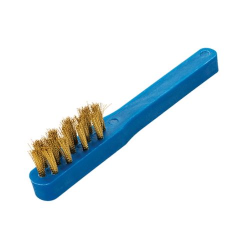 <!-- 020 -->Brass Spark Plug  Wire Brush with Plastic Handle