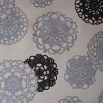 Lecien Isso Ecco my folklore Crochet doillies on Oxford THICK cotton 