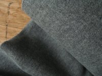 Robert Kaufman Shetland FLANNEL herringbone in jet dark grey