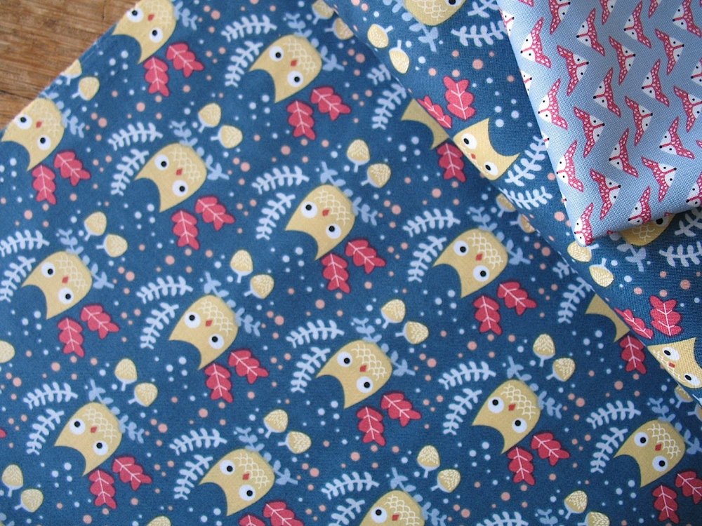 Dear Stella Hilltop owls on navy 