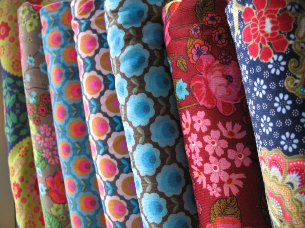 Dutch baby corduroy vintage paisley in blue 
