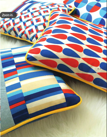 Emmie K for Robert Kaufman Geo Pop2 rectangle in bright 