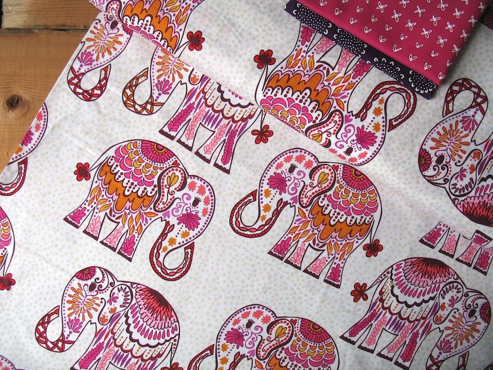 Valori Wells Jules & Indigo Elephant on pomegranate Pink 