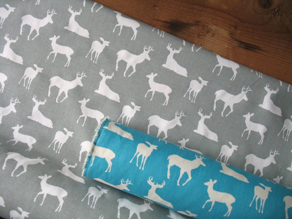 Premier Prints deer on grey - light upholstery