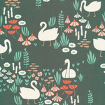 Elizabeth Olwen Park Life - Royal swans in green 