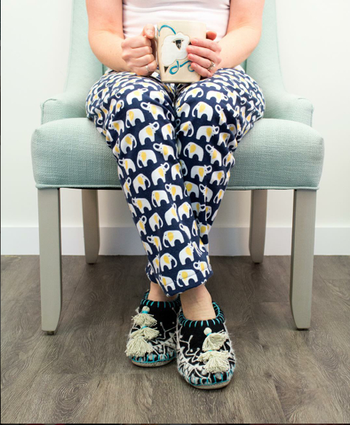 Cloud 9 FLANNEL Elephants on navy 
