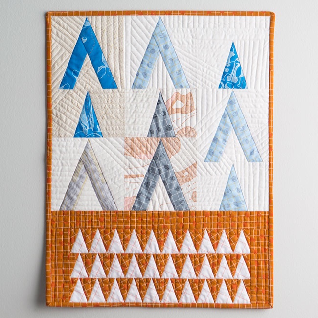 Carolyn Friedlander Carkai grid bits in mustard