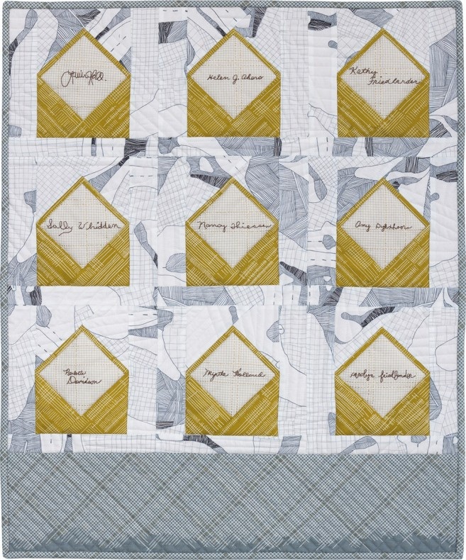  Carolyn Friedlander Carkai grid diamond in ice peach 