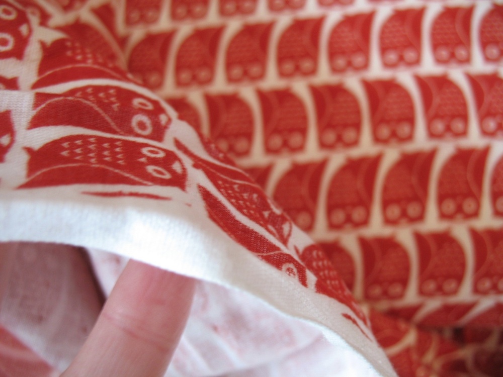 Kokka double Gauze owls in red 